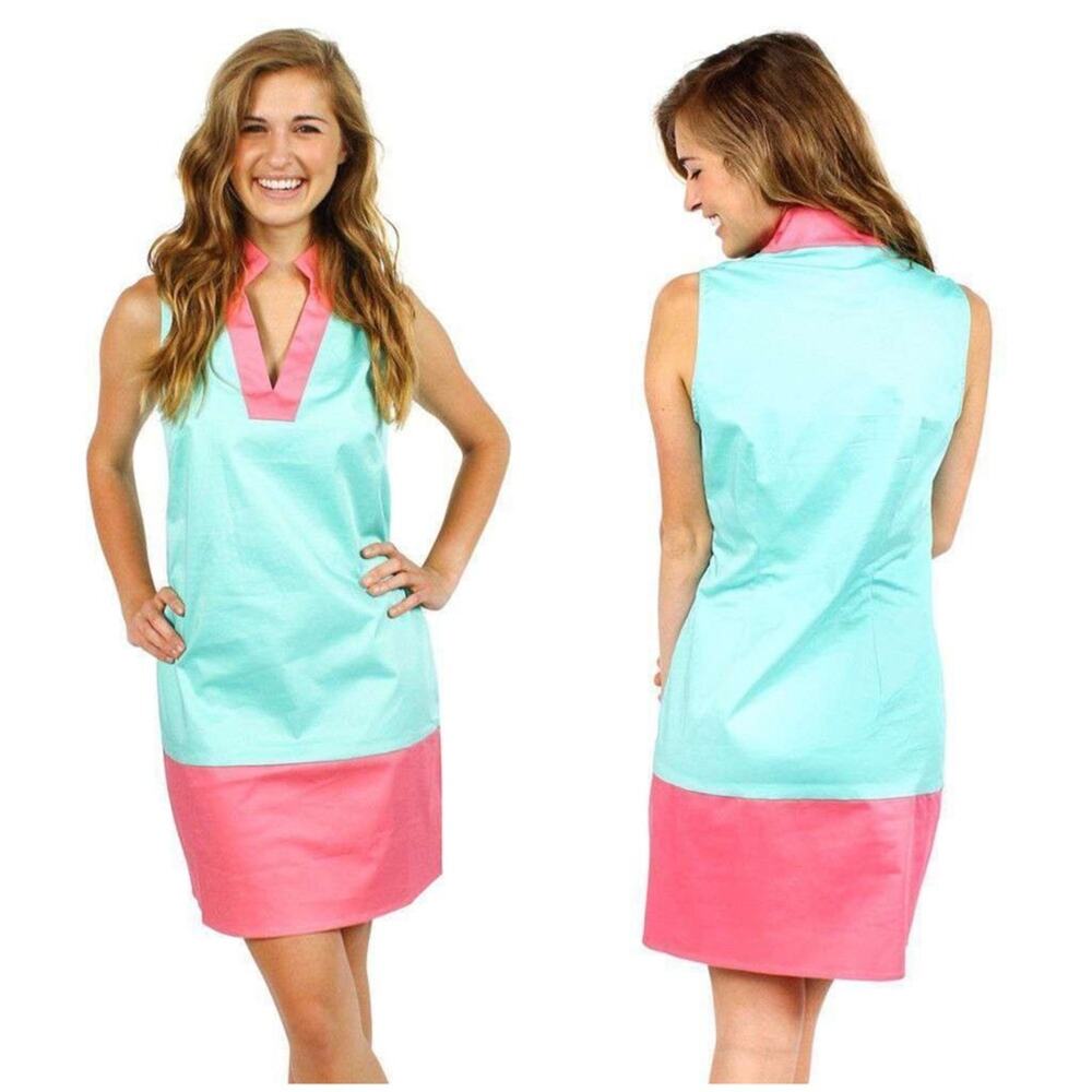 STS Sail To Sable Women's V-neck Sleeveless Mini Dress in Cabbage and Pink‎ XS